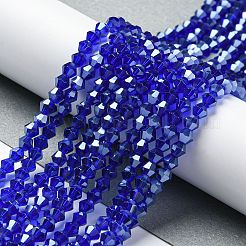 Transparent Electroplate Glass Beads Strands&nbsp;GLAA-F029-4mm-C06