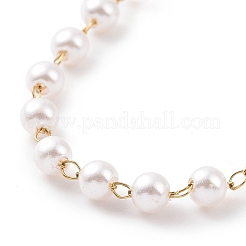 PVD Vacuum Plating 304 Stainless Steel Beaded Necklaces&nbsp;NJEW-E064-07G