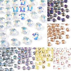 30個の電気メッキガラスビーズ  4葉のクローバー  多面カット  砂茶色  12x12mm&nbsp;EGLA-YW0006-16A