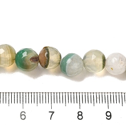 天然瑪瑙（染色・加熱）ビーズ連売り  多面カット  ラウンド  シーグリーン  8~8.5mm  穴：0.8mm  約48個/連  15~15.12''（38.1~38.4センチメートル）&nbsp;G-H066-B04-02