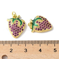 Brass Micro Pave Cubic Zirconia Pendants&nbsp;KK-A252-30G