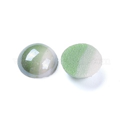 不透明ガラスカボション  縞模様  トライカラーストライプ  半円  カラフル  9.5~10x3.5mm&nbsp;GGLA-S038-12M-10mm