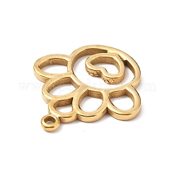 304ステンレスペンダント  足跡チャーム  18KGP本金メッキ  27x25x2mm  穴：2mm&nbsp;STAS-I334-04G