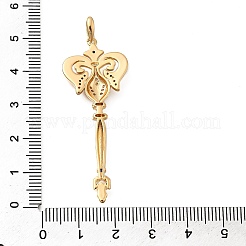 Brass Micro Pave Cubic Zirconia Big Pendants&nbsp;KK-B147-04G-07
