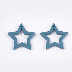 Painted Poplar Wood Pendants&nbsp;WOOD-T021-10J