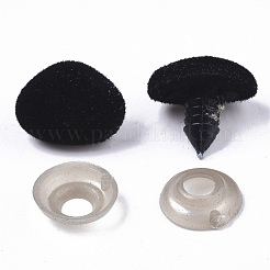 DIYスクラップブッキングクラフト用フロッキープラスチックカボション  おもちゃのアクセサリー  鼻  ブラック  14x18x17mm&nbsp;DIY-Q015-06A-01