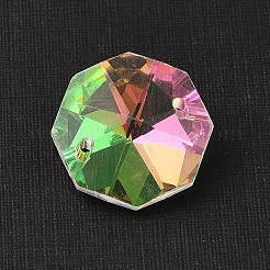 Electroplated Glass Rhinestone Connector Charms&nbsp;EGLA-Z007-01B