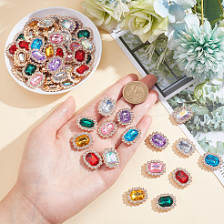 64Pcs 8 Colors Rectangle Octagon Sew on Rhinestone&nbsp;RGLA-AR0001-04