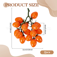 プラスチック製の模造ミニトマト  人工果物  模造小道具の装飾用  サンゴ  180x110x80mm&nbsp;AJEW-WH0871-13