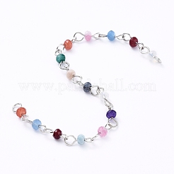 Handmade Natural Malaysia Jade Beaded Chains&nbsp;AJEW-JB00539-06