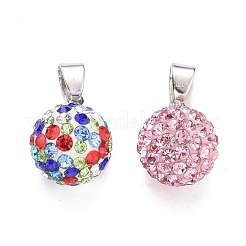 Polymer Clay Rhinestone Pendants&nbsp;RB-S055-12C-M