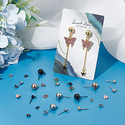 16Pcs 8 Style 304 Stainless Steel Ball Stud Earring Findings&nbsp;STAS-UN0028-27