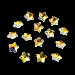 ガラスチャーム  多面カットスター  透明  13x13.5x7mm  穴：1.2mm&nbsp;GGLA-Z002-01A