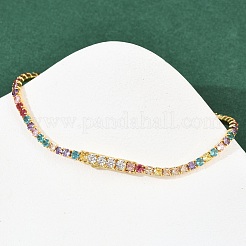 925 Sterling Silver Micro Pave Cubic Zirconia Tennis Bracelets for Women&nbsp;BJEW-C117-01A-G01