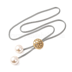 304 Stainless Steel Tree of Life Lariat Necklaces for Women&nbsp;NJEW-B149-04GP-01