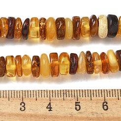 天然琥珀ビーズ連売り  ディスク  8~9x2~3.5mm  穴：1mm  約130個/連  15.28''（38.8センチメートル）&nbsp;G-K387-C01-01