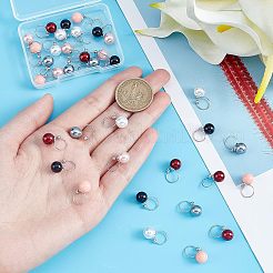 36Pcs 6 Colors Acrylic Pearl Beaded Cuff Earrings&nbsp;EJEW-UN0002-15