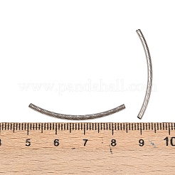真鍮製チューブビーズ  カーブ  ガンメタ色  35x2mm  穴：1mm&nbsp;KK-EC295-B