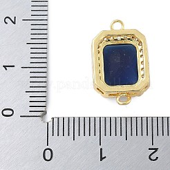 Rack Plating Brass Micro Pave Clear Cubic Zirconia Rectangle Connector Charms&nbsp;KK-A234-028G-02