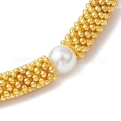 Snowflake Alloy Spacer and Glass Pearl Beaded Stretch Bracelets for Women&nbsp;BJEW-JB11803-03