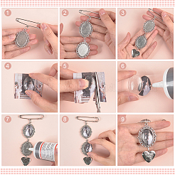 DIY Blank Dome Alloy Glass & Iron Brooch Jewelry Making Kits for Wedding Bouquet Ornaments&nbsp;DIY-UN0006-25