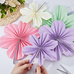 DIY Flower Paper Fans for Wedding Birthday Carnival Welcome Party Decorations&nbsp;DIY-WH0671-189B