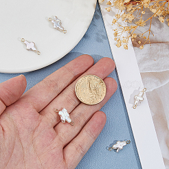 6Pcs Natural Keshi Pearl Cross Links Connector Charms&nbsp;PALLOY-HS00022