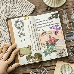 シールステッカー  ラベル貼付絵ステッカー  スクラップブッキング用  子供DIYアートクラフト  アルバム  花柄  7.4x4.8cm  60個/セット&nbsp;DIY-B008-04A