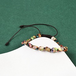 Dyed Natural Imperial Jasper Beads Braided Bead Bracelets for Men Women&nbsp;BJEW-D360-01C