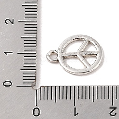 合金のチベット風チャーム  カドミウムフリー＆鉛フリー  フラットラウンド  アンティークシルバー  15x12x1mm  穴：1.6mm&nbsp;TIBE-Q090-21AS