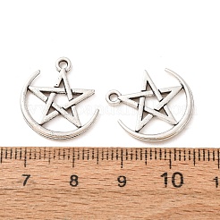 合金のチベット風チャーム  スターのチャーム  アンティークシルバー  19x17x1.5mm  穴：1.6mm  約1111個/1000g&nbsp;AL-CBA5212-06AS