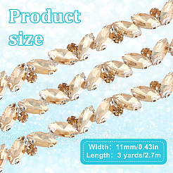 3 Yards Glass Rhinestone Chains&nbsp;DIY-DR0002-10A