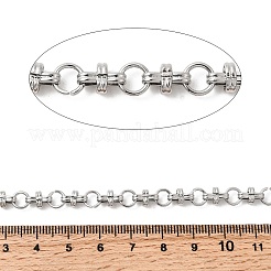 304ステンレススチールリンクチェーン  溶接されていない  ステンレス鋼色  8x5.5x4mm&nbsp;CHS-K024-12P
