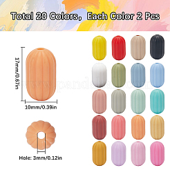 40Pcs 20 Colors Oval Silicone Focal Beads&nbsp;SIL-SC0002-33