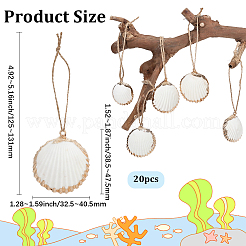 20Pcs Electroplate Sea Shell Pendant Decorations&nbsp;HJEW-BM00068