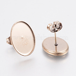 Ion Plating(IP) 304 Stainless Steel Stud Earring Settings&nbsp;STAS-F148-03RG