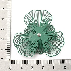 スプレー印刷された430ステンレススチールビーズキャップ  花  シーグリーン  45x48x5~7mm  穴：0.9mm&nbsp;STAS-P359-03F
