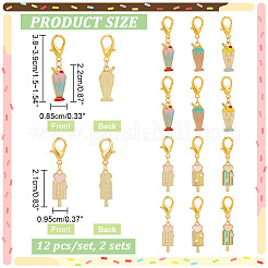 Alloy Enamel Ice Sucker & Ice Cream Pendant Locking Stitch Markers&nbsp;HJEW-AB00035