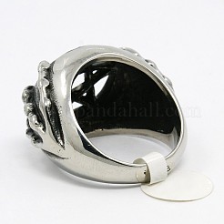 男性用パーソナライズ304ステンレススチールスターリング  アンティークシルバー  17~23mm&nbsp;X-RJEW-F015-18