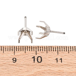 304ステンレススチールスタッドピアス金具  ステンレス鋼色  トレイ：8mm  13x9mm  ピン：0.8x8mm&nbsp;STAS-B091-02A-08P