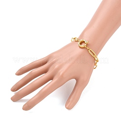 真鍮ペーパークリップチェーンブレスレット  スプリングリングの留め金と  ゴールドカラー  6-1/4インチ（16cm）&nbsp;BJEW-JB05630