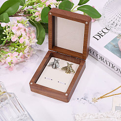 木製カフスボタンギフト収納マグネットボックス  長方形  ココナッツブラウン  9x7.5x3.65cm&nbsp;CON-WH0089-265B