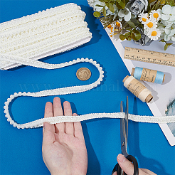 10ヤードのポリエステルレーストリム  プラスチック模造パールと  クラフト縫製用  服飾材料  ホワイト  1/2インチ（12mm）&nbsp;OCOR-PH0006-57A