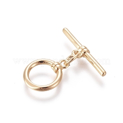 真鍮製マンテル  丸カン付き  DIYのジュエリーには  ニッケルフリー  18KGP本金メッキ  リング：13x10x1.5mm  バー：19x5x2.5mm  穴：1.5mm&nbsp;KK-G381-01G