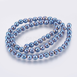 Electroplated Non-magnetic Synthetic Hematite Bead Strand&nbsp;G-E495-04