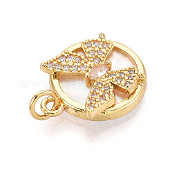 Brass Micro Pave Clear Cubic Zirconia Pendants&nbsp;KK-N268-75G