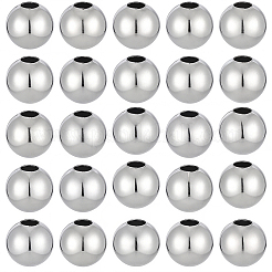 変色しない304ステンレススチールの丸い縫い目ビーズ  ジュエリークラフト作り用  ステンレス鋼色  8x7.5mm  穴：2.5~3mm  120pc&nbsp;STAS-PA0001-12A
