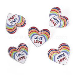 5Pcs Heart with Word Love Pride Month Enamel Pins&nbsp;JEWB-TA0001-27