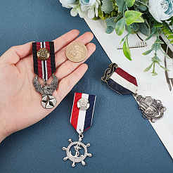 3Pcs 3 Style Alloy Pendant Lapel Pin&nbsp;JEWB-GA0001-04