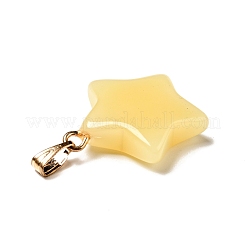ガラスチャーム  ゴールデンメッキ鉄パーツ  スター  ライトカーキ  23x20x6mm  穴：6x2mm&nbsp;GLAA-A004-01A